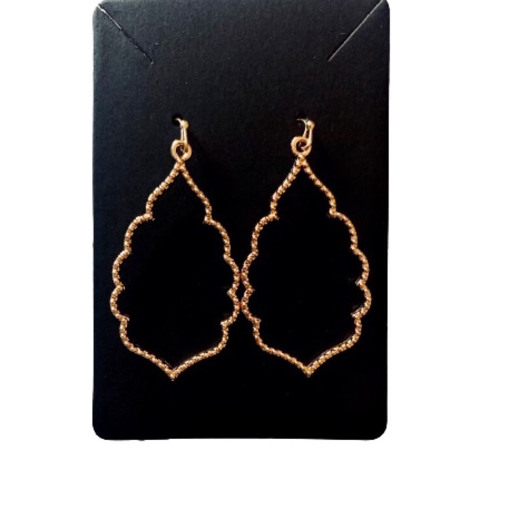 NEW Moroccan Gold Filigree Hoop Earrings Drops